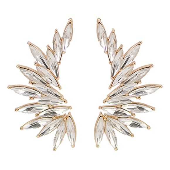 Marquise Diamond Shape Wing Earring - Picture 1 of 1